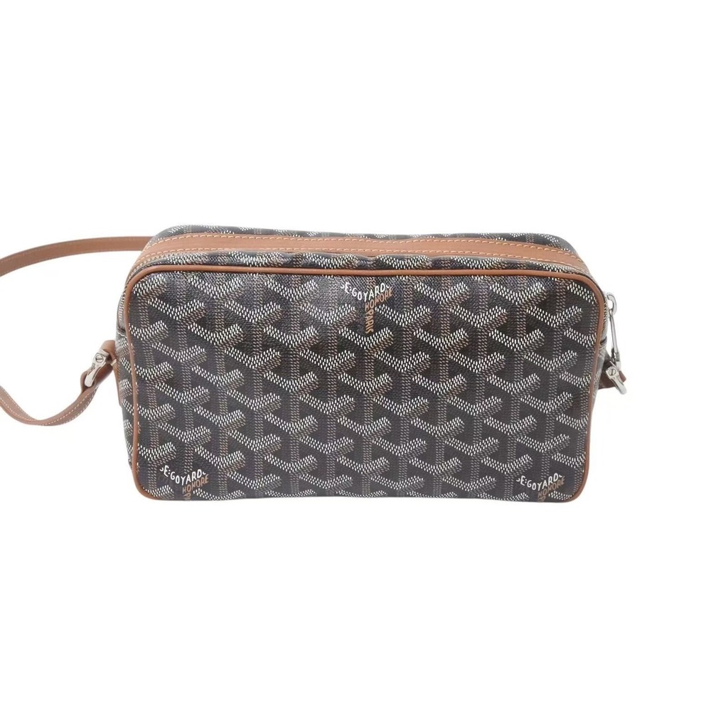 Goyard Cup shoulder leather Vert bag brown